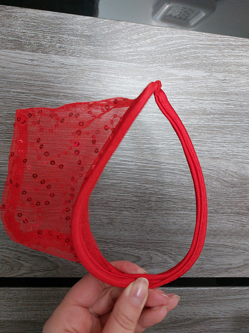 Мужские трусы без лямок с пайетками универсальный красный Киев - изображение 2