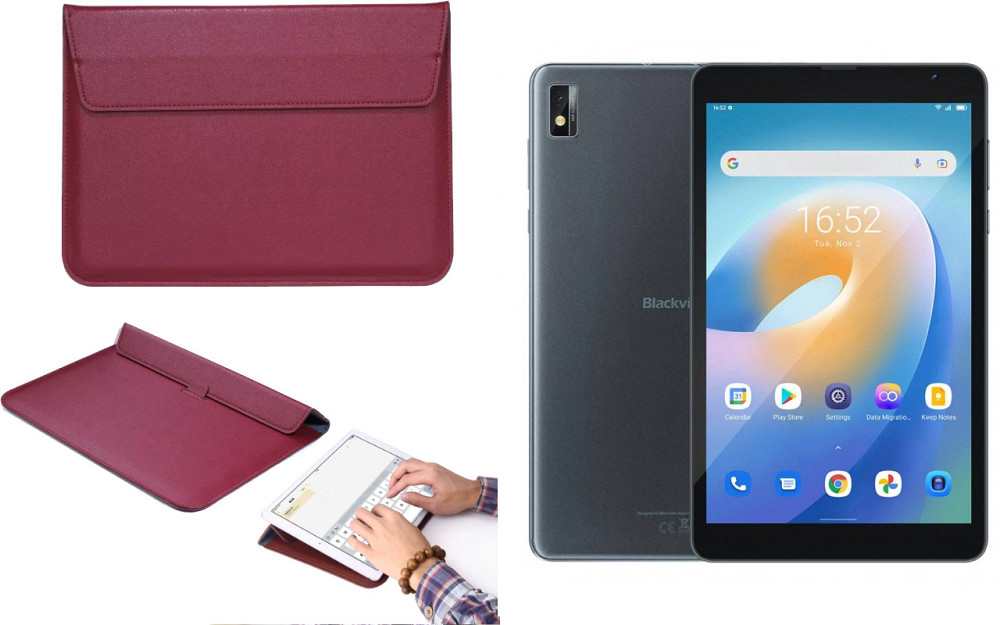 Чехол-конверт VitoCase для Blackview Tab 6, с функцией подставки для планшета Бордовый Киев - изображение 1