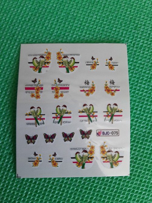 Наклейки на ногти птички и бабочки - размер стикера 6*5см, инструкция по применению есть в описании товара Киев - изображение 1
