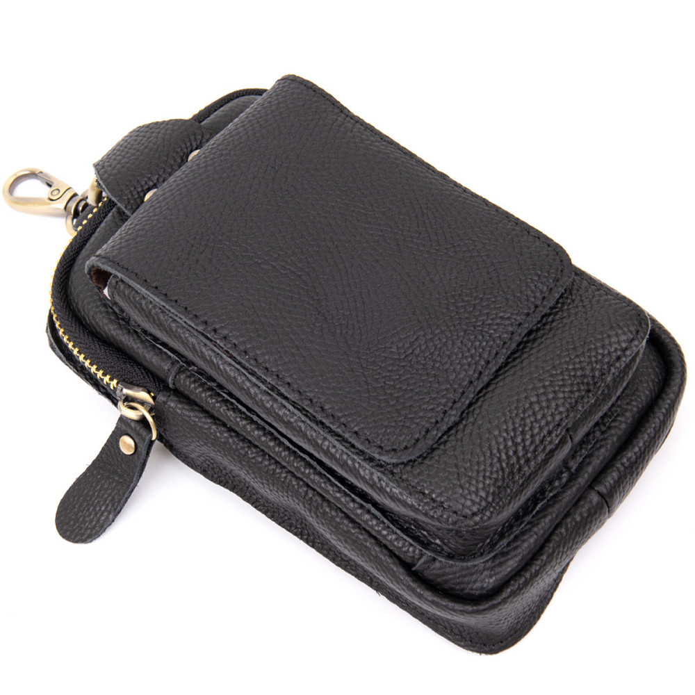 Сумка унісекс на пояс на одне відділення Vintage 20418 Чорна Київ - фото 5