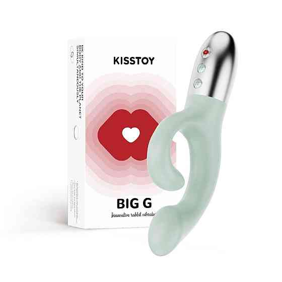 Вібратор-кролик для точки G KISTOY Big G Green, вигнутий відросток, автоматичний підігрів Sex Aura Київ
