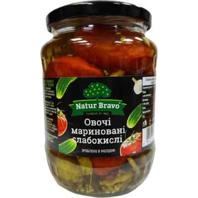 Овочева консервація Natur Bravo Асорті Томати + Огірки слабокислі 720 мл (1999663) Вінниця