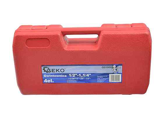 Трубний плашкотримач з храповим механізмом "GeKo" в комплекті з клупами 4 шт. 1/2"-1.1/4" Стрий