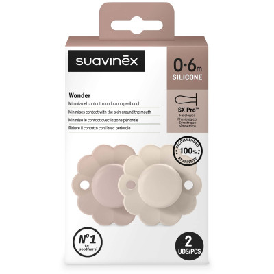 Пустушка Suavinex Wonder фізіологічна 2 шт, 0-6 місяців, світло-рожева та нюдова (308400) Вінниця - фото 6