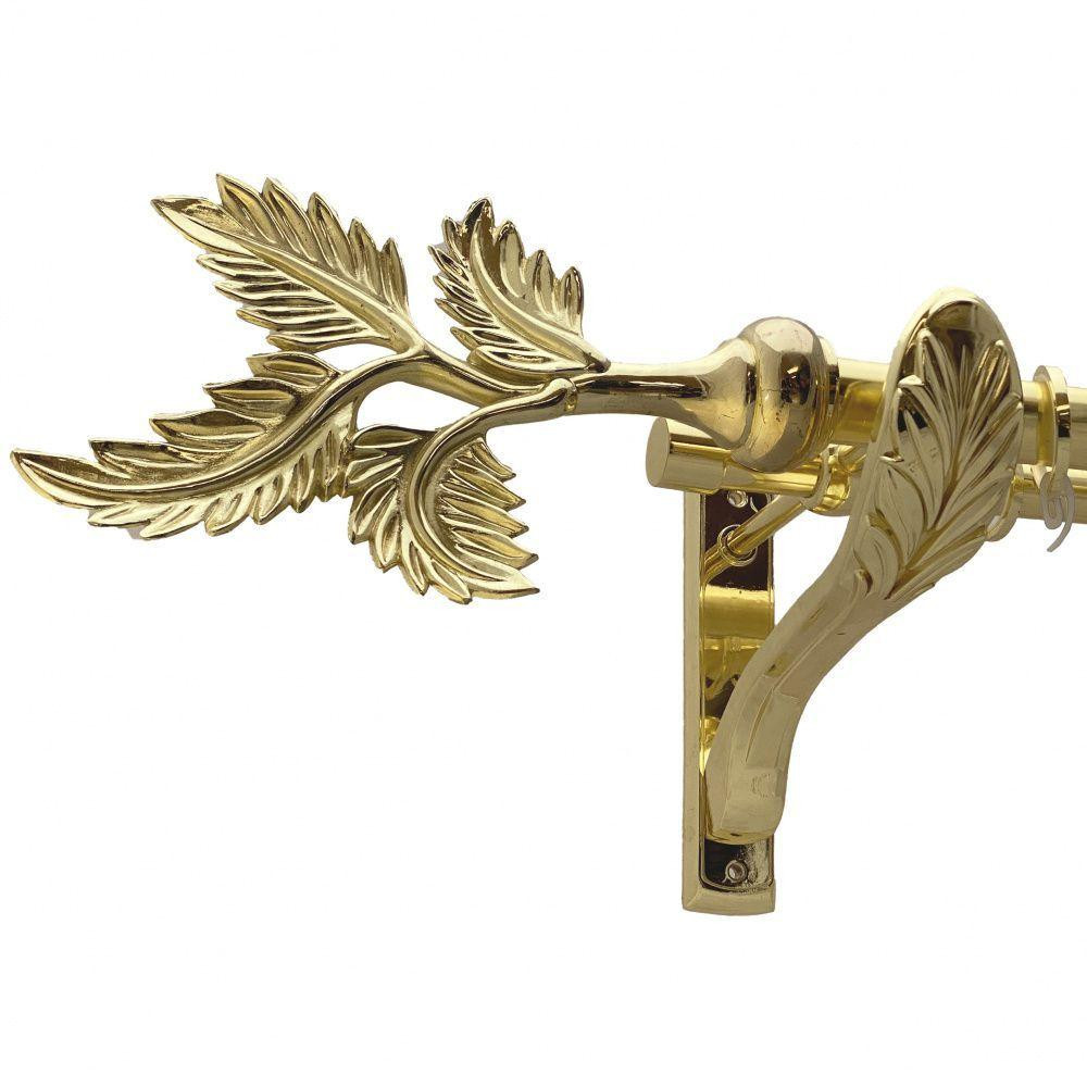 Карниз Orvit Папороть металевий дворядний ретро гладка труба кільце фасонне металеве  Золото 25\19 мм 240 см Львов - изображение 1