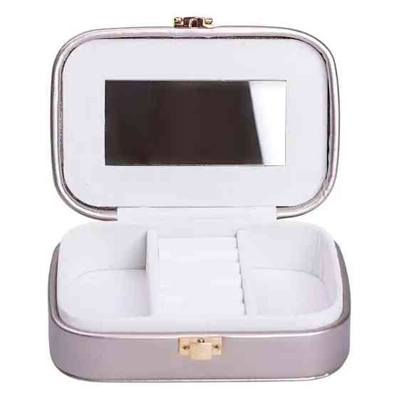 Шкатулка для прикрас з еко-шкіри з дзеркалом 15×10 см Київ