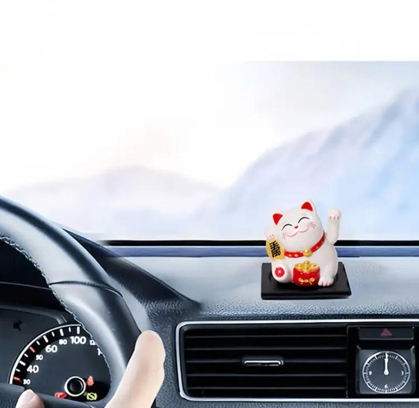 Мини-фигурка Манеки-неко на солнечных батареях – японский талисман удачи и богатства. Цвет белый Киев - изображение 4