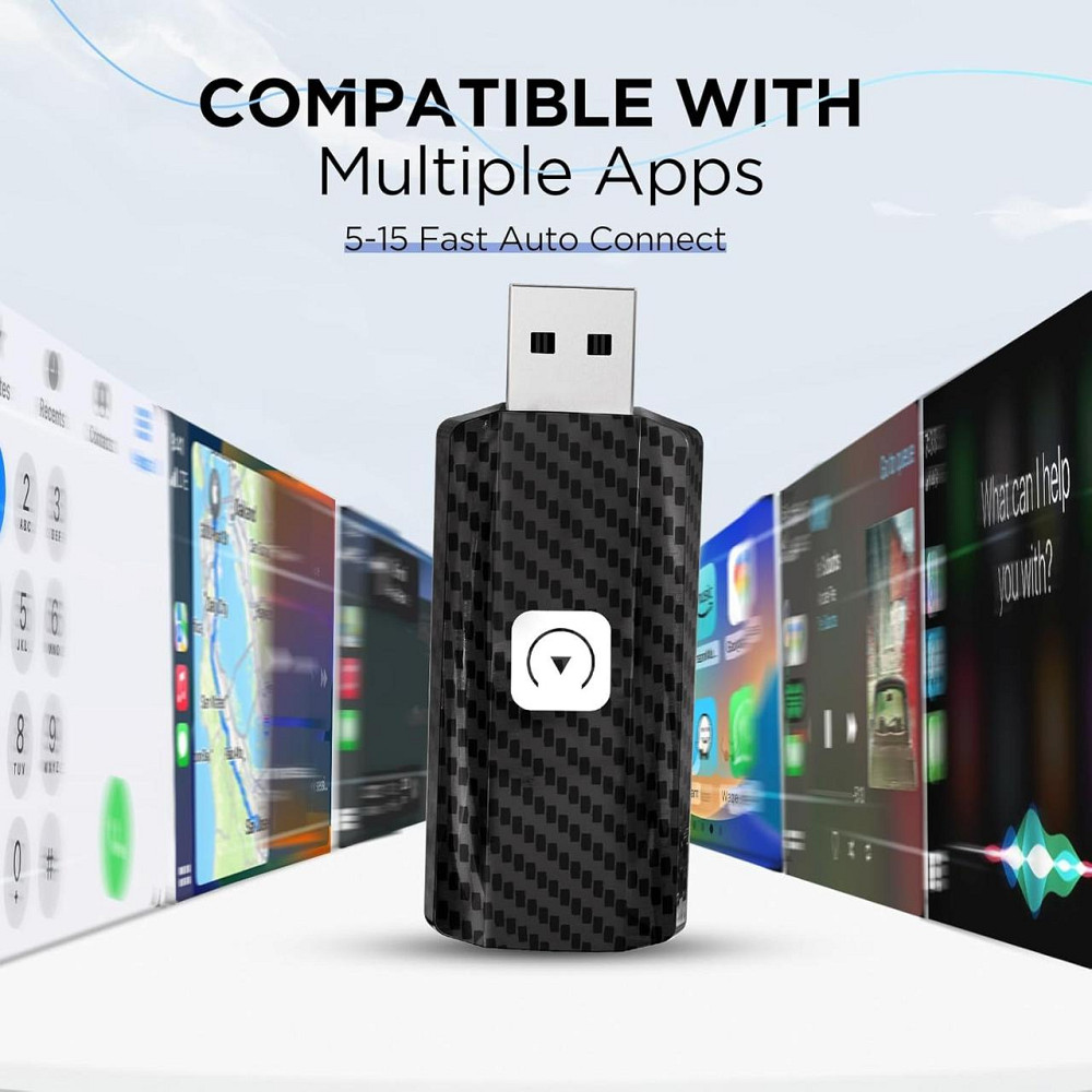 Бездротовий адаптер CarPlay с U2C-AIR 2.0, перехідник з дротового Карплей, USB-С, підтримка iOS 10+, Wi-Fi, чорний Київ - фото 4