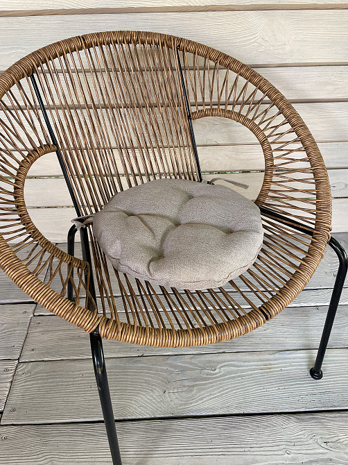 Подушка для стільців (38x38х5 см) кругла Decorator Мальмо колір бежевий 84-041 Київ - фото 3