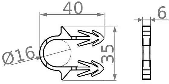 Гарпун-скоба для кріплення труби теплої підлоги Ø16 довжина 40 мм біла (100 шт.) Київ