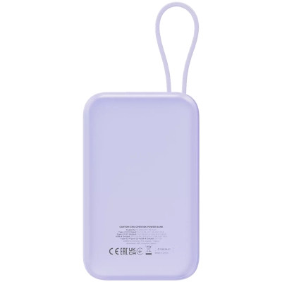 Батарея універсальна Canyon 10000mAh OnPower 101 PD/22.5W built-in cable Purple (CNS-CPB101PU) Вінниця - фото 4
