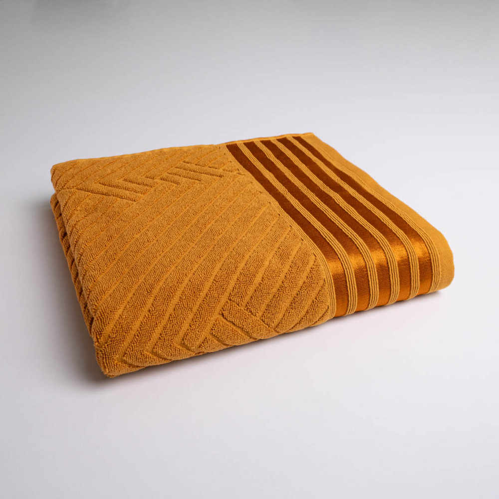 Набор махровых полотенец SOFT 3шт GM Textile 40х70см, 50х90см, 70х140см 500г/м2 (Горчичный) Сумы - изображение 9