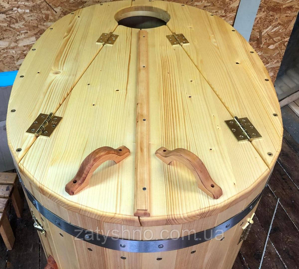 Фітобочка 1 метр у діаметрі дерев'яна з сидінням із смереки Київ - фото 6
