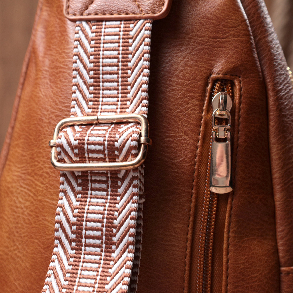 Интересная слинг сумка для женщин из экокожи Vintage 22749 Рыжий Киев - изображение 9