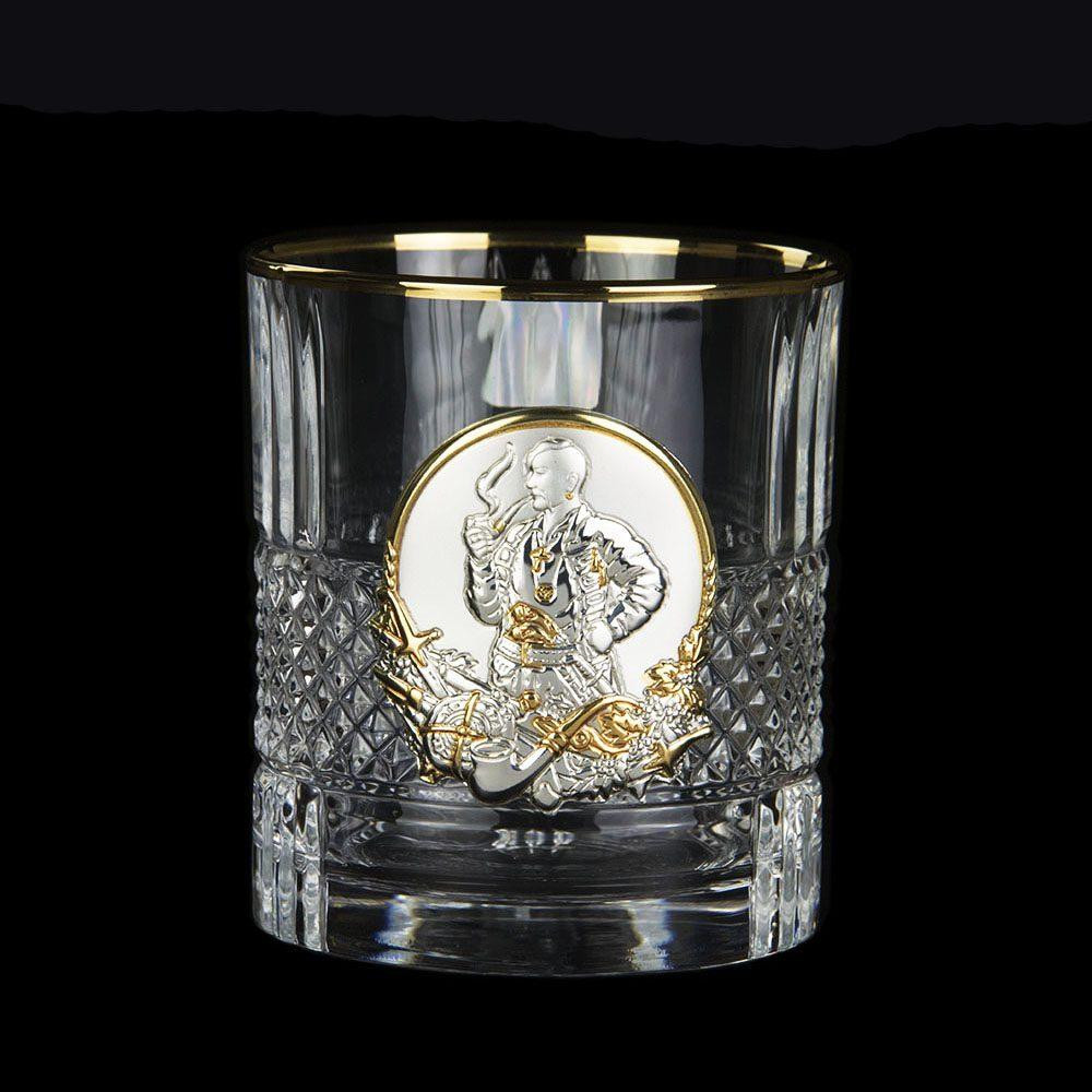 Набор для виски «Козаки» Boss Crystal, 6 бокалов, золото, серебро, хрусталь Винница - изображение 3
