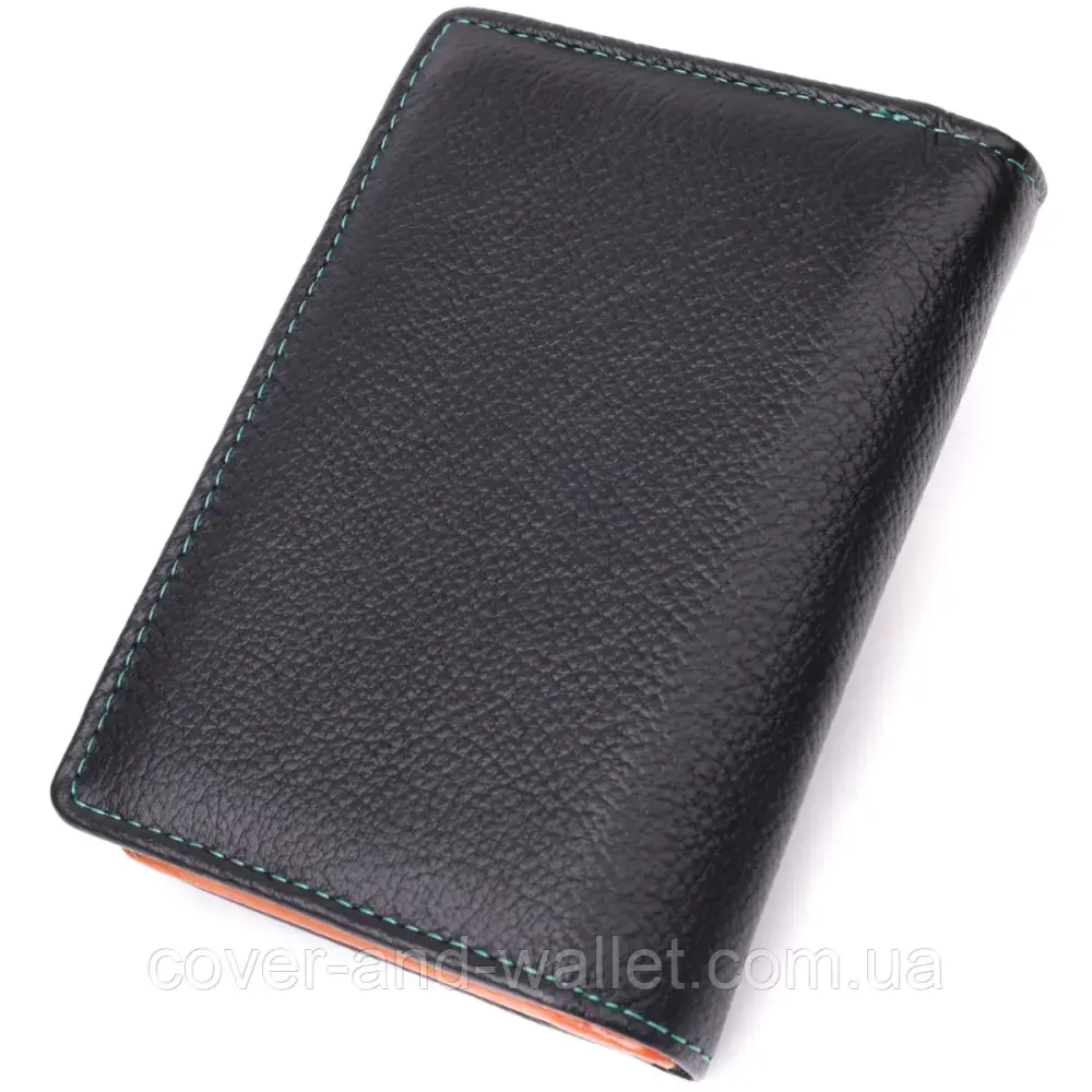 Черный кожаный женский портмоне среднего размера на магнитной застежке ST Leather Киев - изображение 2