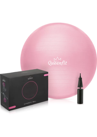 Фітбол Queenfit 65см світло-рожевий + насос Киев