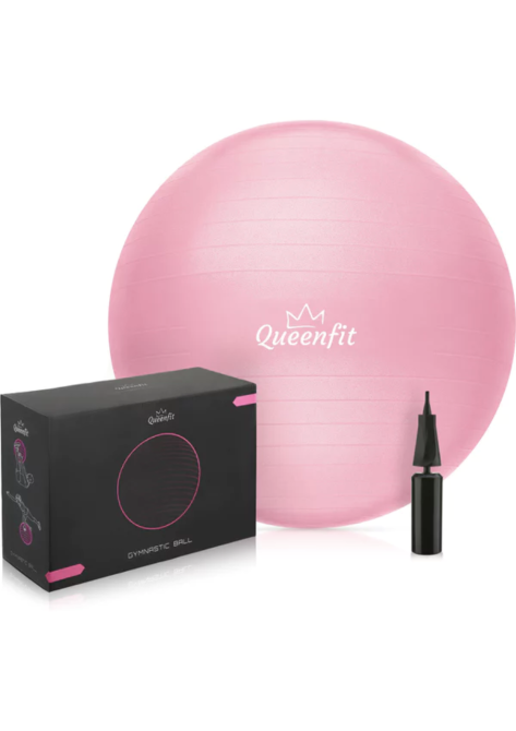 Фітбол Queenfit 65см світло-рожевий + насос Киев - изображение 2
