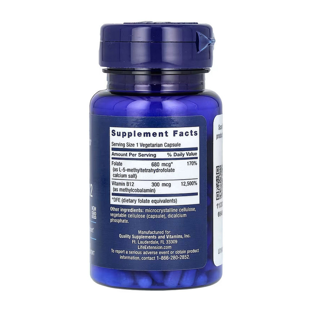 BioActive Folate &amp; Vitamin B12 - 90 vcaps Луцк - изображение 2