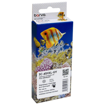 Картридж Barva Canon CLI-451GY XL (6476B001) 3350с (IC-451XL-GY) Винница - изображение 1