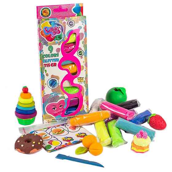 Набір тіста для ліплення TM Lovin'Do Асорті 9 кольорів із глітером -УКР 41009 Вінниця