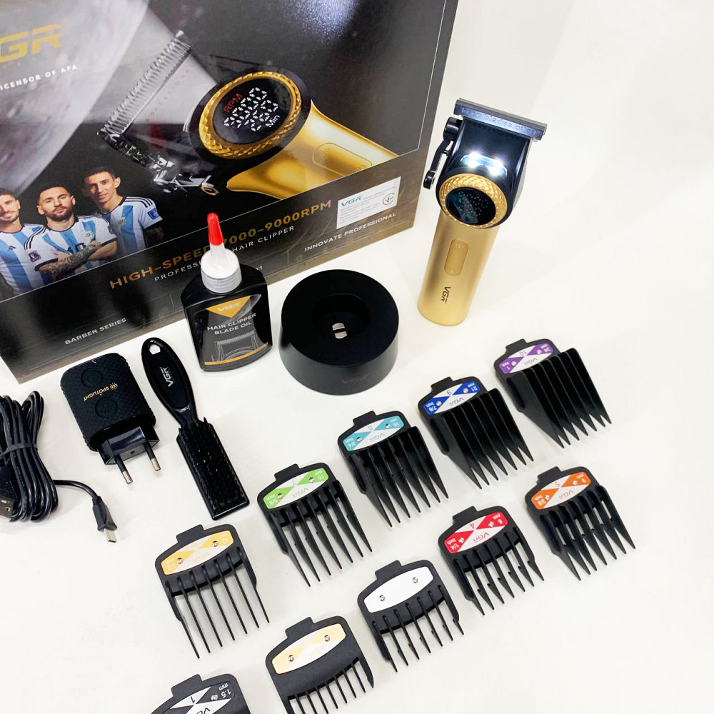 Машинка для стрижки волосся електрична VGR V-001, Електрична машинка тример для волосся і бороди EM-82 Львів - фото 12