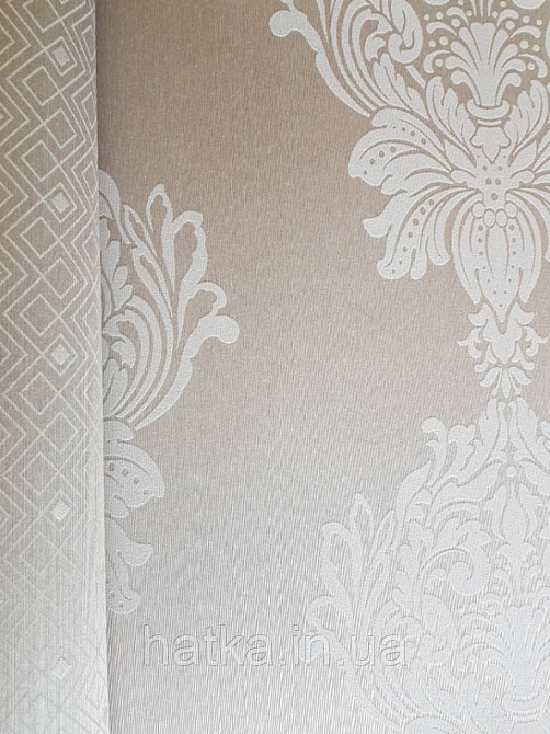 Текстильні шпалери на флізеліновій основі Cador Rasch Textil 086774 вензелі бежевий молочний Київ - фото 3