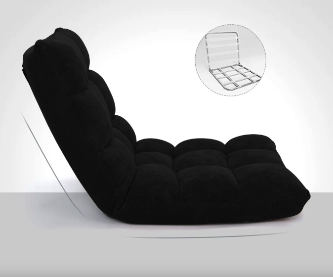 Крісло Costway Tiktok підлогове з регульованою спинкою чорний Киев - изображение 1