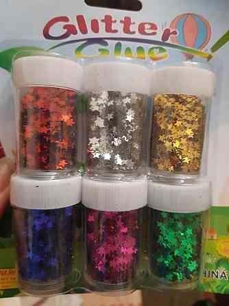 Конфетти звездочки набор 6 штук 2 мм разноцветный Киев