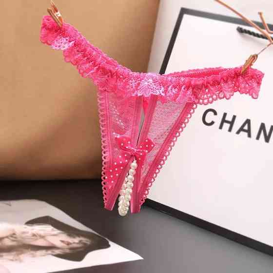 Трусики з намистинками універсальний малиновий Київ