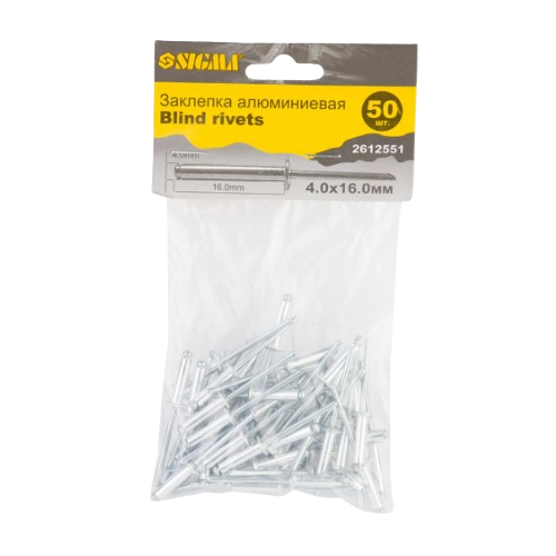 Заклепка алюмінієва 4,0*16мм 50шт Standart SIGMA Житомир