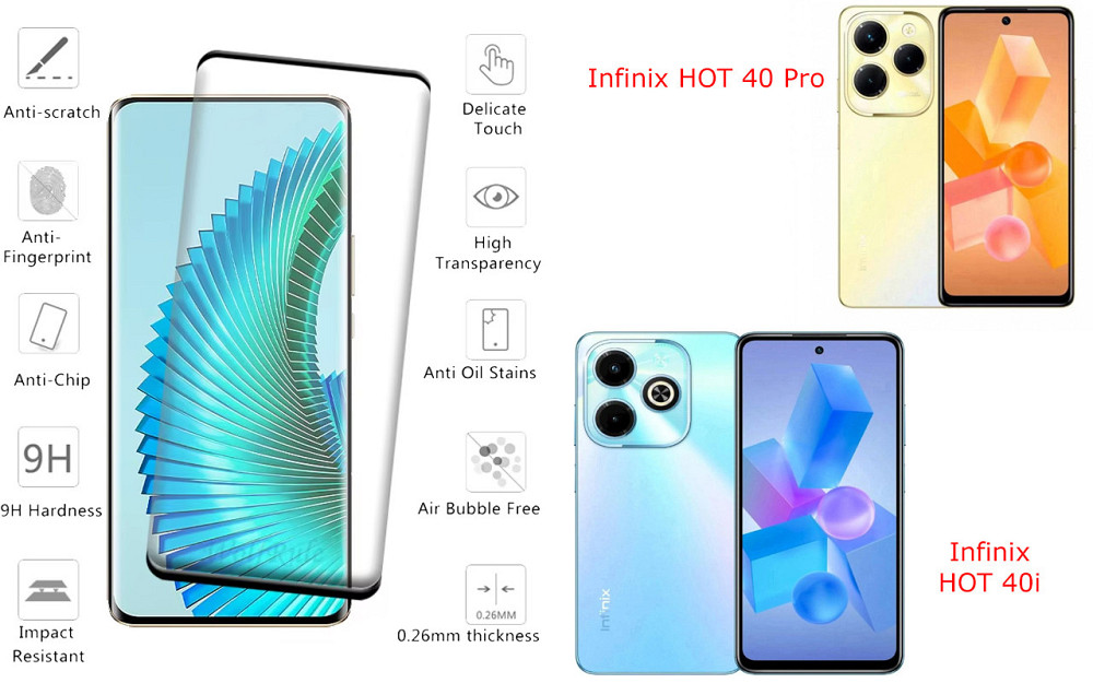 Захисне скло HyperGlass Pro для Infinix HOT 40 Pro, HOT 40i – максимальна чутливість та захист Київ - фото 2