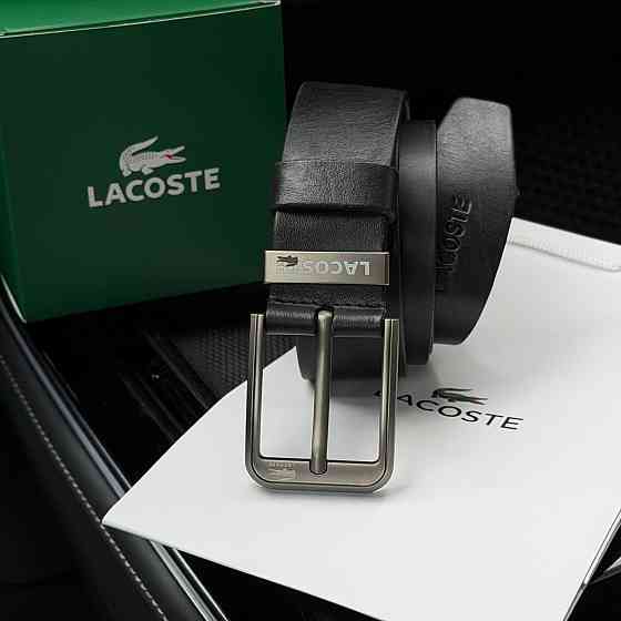 Мужской брендовый ремень Lacoste из натуральной итальянской кожи (979) Киев