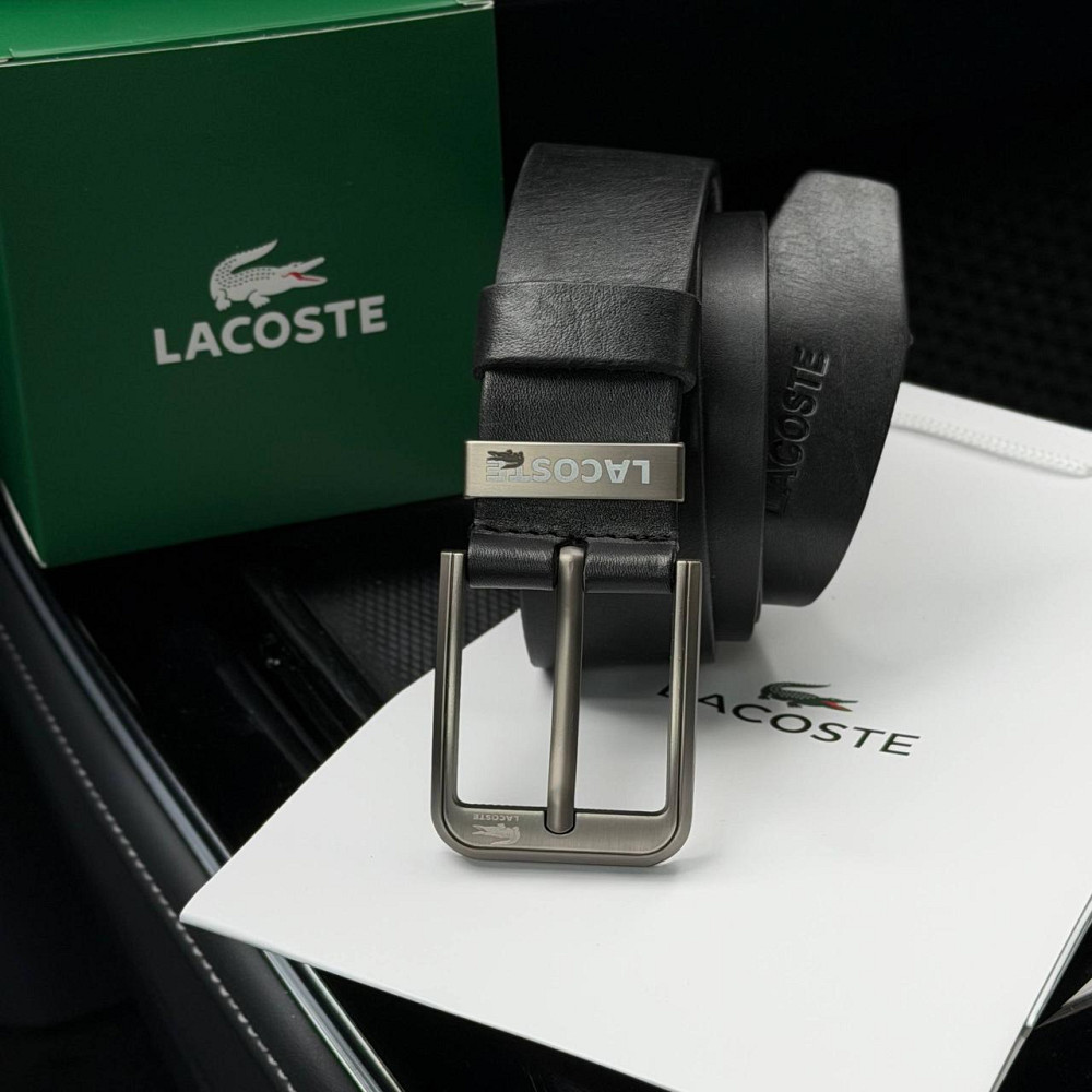 Мужской брендовый ремень Lacoste из натуральной итальянской кожи (979) Киев - изображение 4