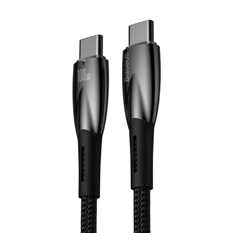 Кабель Type-C Baseus Glimmer Series швидка зарядка та передача даних 100W 1m Black CADH000701 Одеса - фото 4