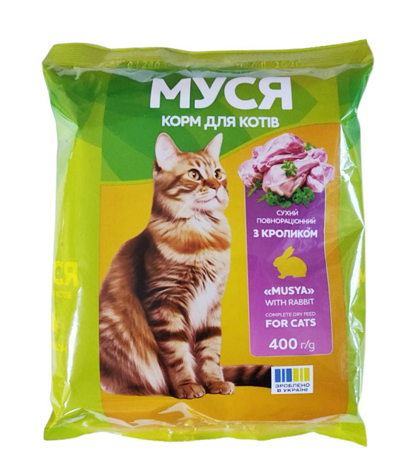 Корм для кошек Муся 400 г со вкусом кролика Винница - изображение 1