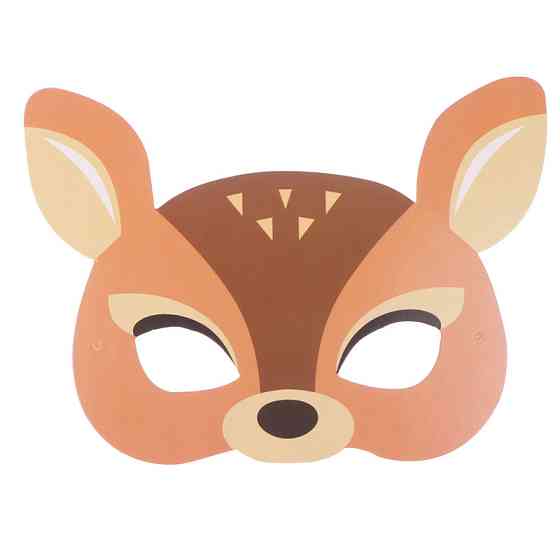 Детская маска Олень из картона 15 на 13 см коричневый Киев