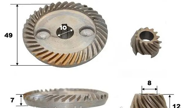 Шестерни (пара) болгарки Stern 125G (d1 10*49/ h1 14 d2 8*19/h2 12) Полтава - изображение 1