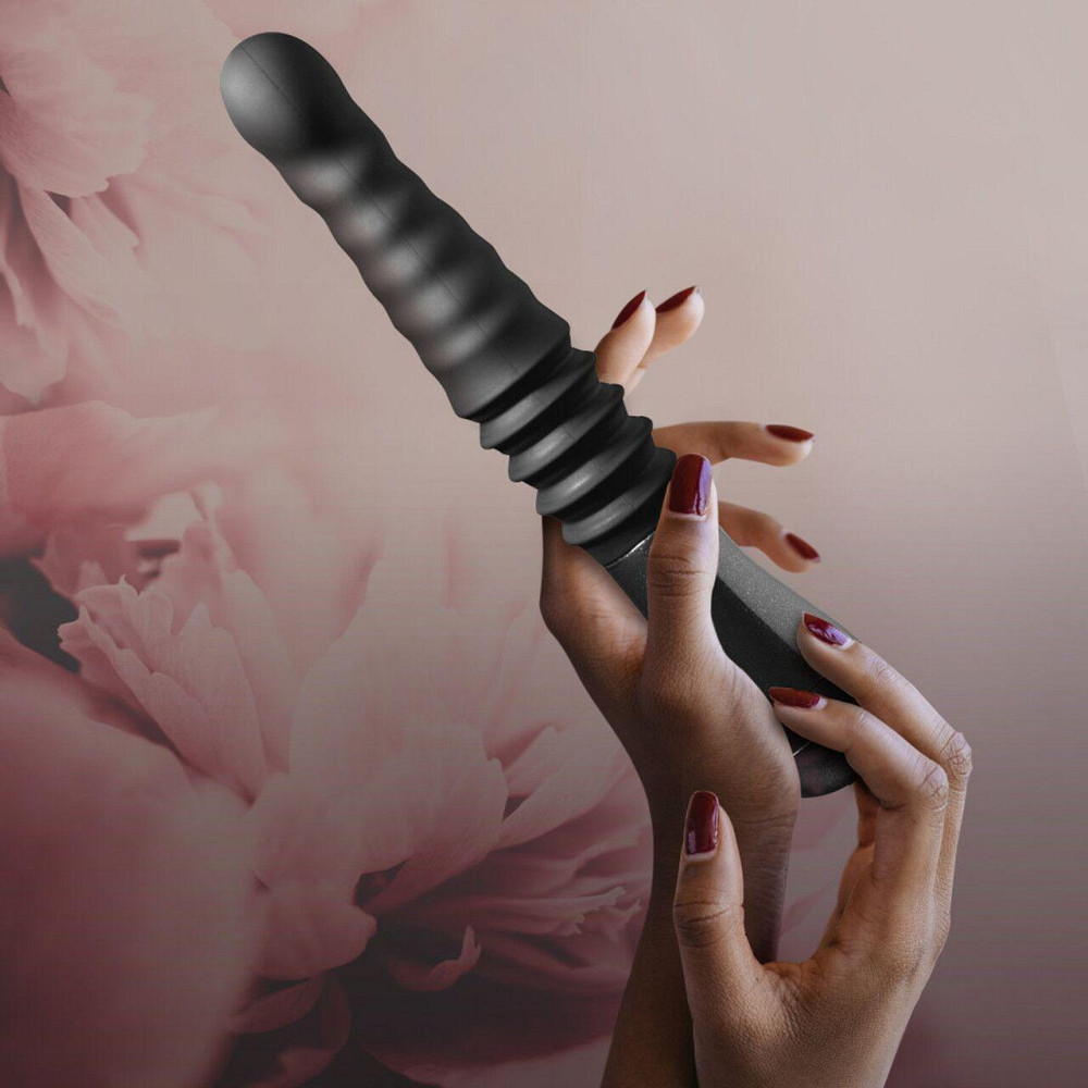 Пульсатор Blush Temptasia – Lazarus Thrusting Dildo – Black, ребристый ствол, 3 скорости Sex Aura Киев - изображение 9