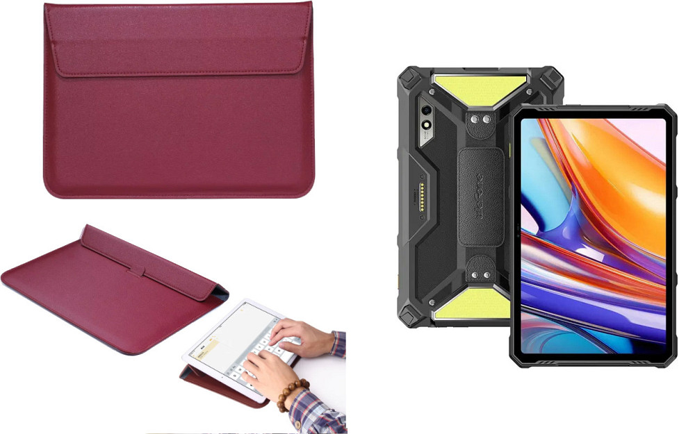 Чехол-конверт VitoCase для Ulefone Armor Pad 3 Pro, с функцией подставки для планшета Бордовый Киев - изображение 1