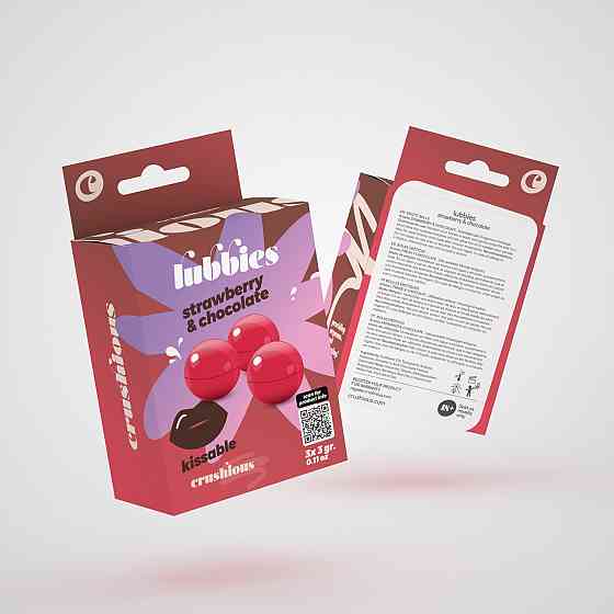 Кульки для масажу Crushious Lubbies зі смаком полуниці та шоколаду, 3 шт Sex Aura Київ