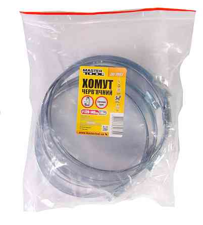 MASTERTOOL Хомут черв'ячний MASTERTOOL German type W1 DIN 3017 9.0 мм Ø 120-140 мм 10 шт 20-199 Коломия