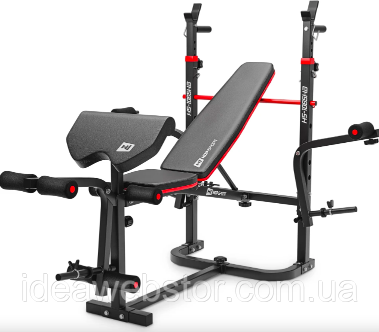 Силовой комплект Elitum Titan 89 кг со скамьей HS 1065HB Pro штангой и гантелями Киев - изображение 17