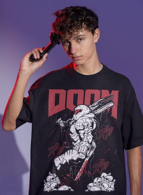 Футболка для хлопчика з аніме принтом Ог Д М Слайер оверсайз (зріст від 165 до 180) Чорний AnimeJ0859m Дніпро - фото 3