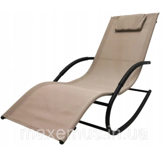 Шезлонг-качалка BG01 Relax садовый лежак для отдыха коричневый Мостиска