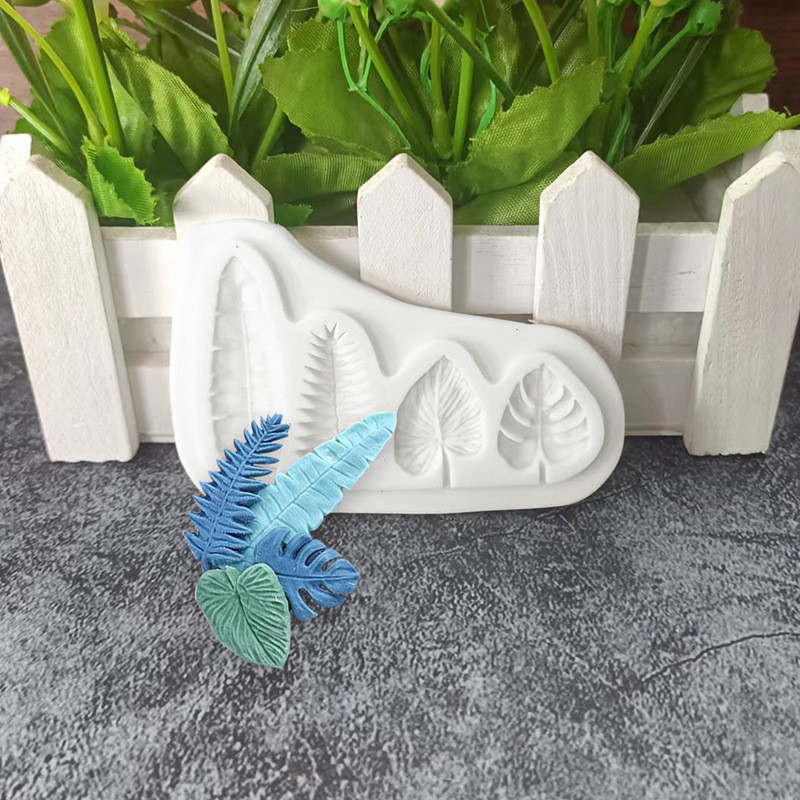 Силиконовый молд Листья 9 на 6 см серый Киев - изображение 4