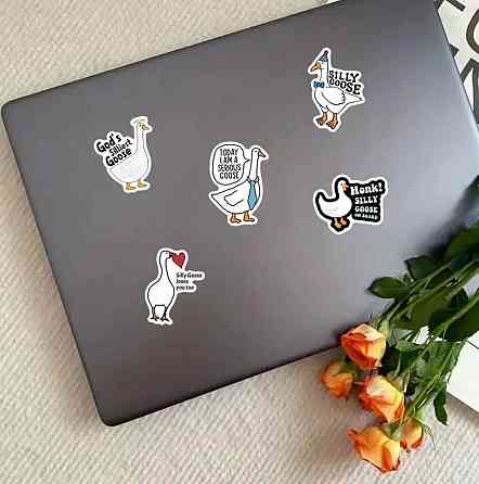 Набір наклейок (стикерів) Смішний Гусь (50 шт.), стикерпак Гусь Київ