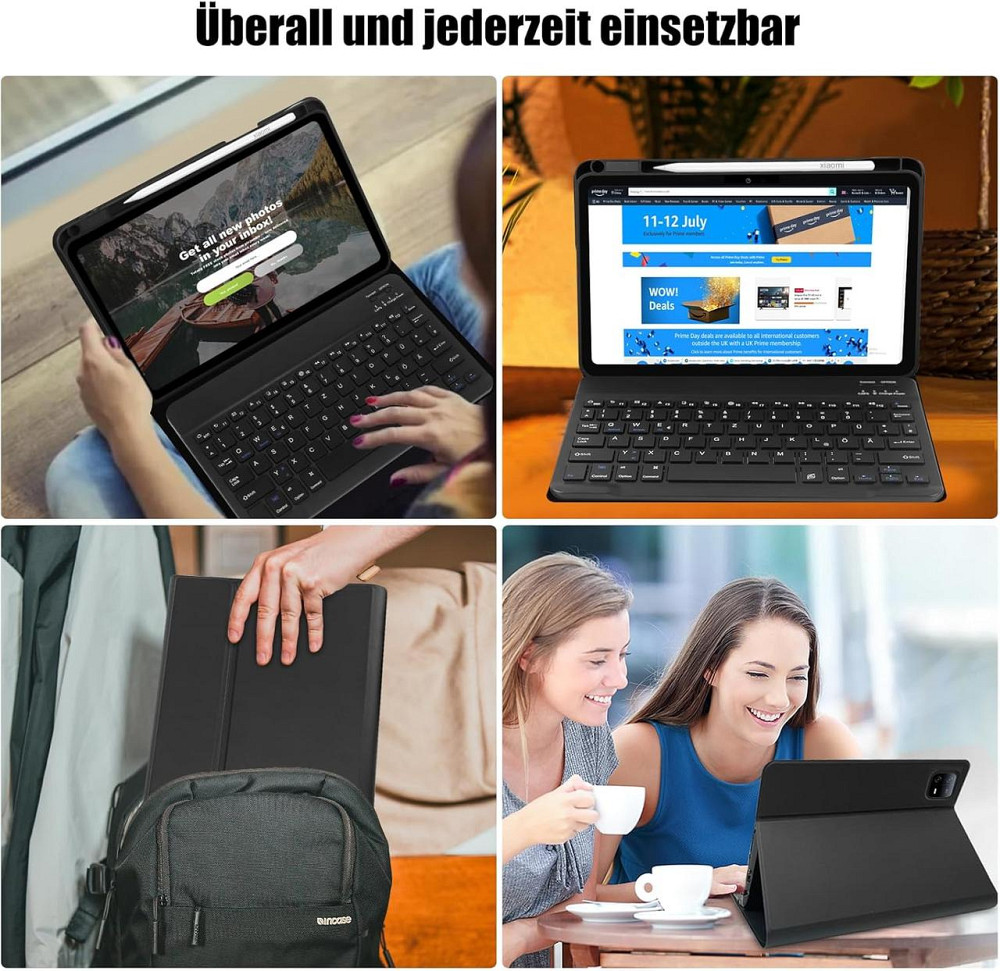 Чохол з клавіатурою Xiaomi Pad 6 / Pad 6 Pro 11" Чорний QWERTZ Bluetooth з підсвіткою магнітний знімний Київ - фото 4