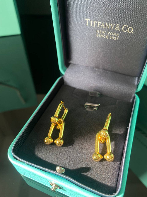 Тиффани серьги Hardwear / Tiffany серьги напыление золото / упакованы в мешочек Одесса - изображение 5