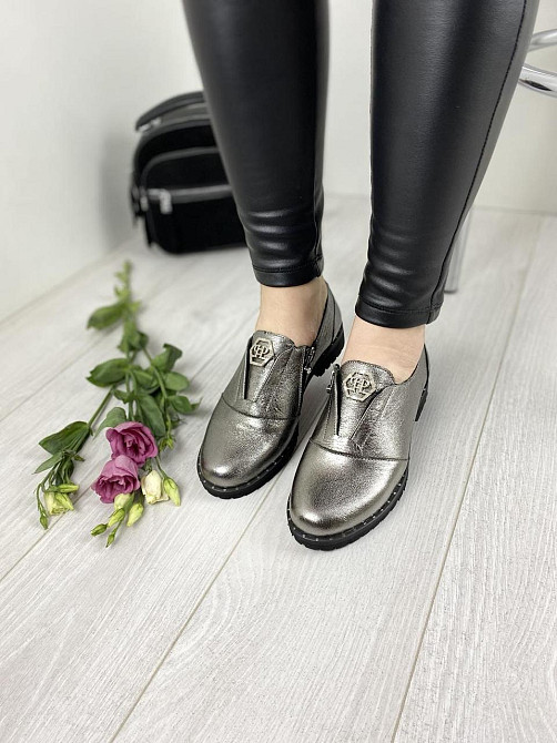 D and V Туфлі жіночі D and V 2708 срібні (весна-осінь, шкіра натуральна) (2235) Коломыя - изображение 4